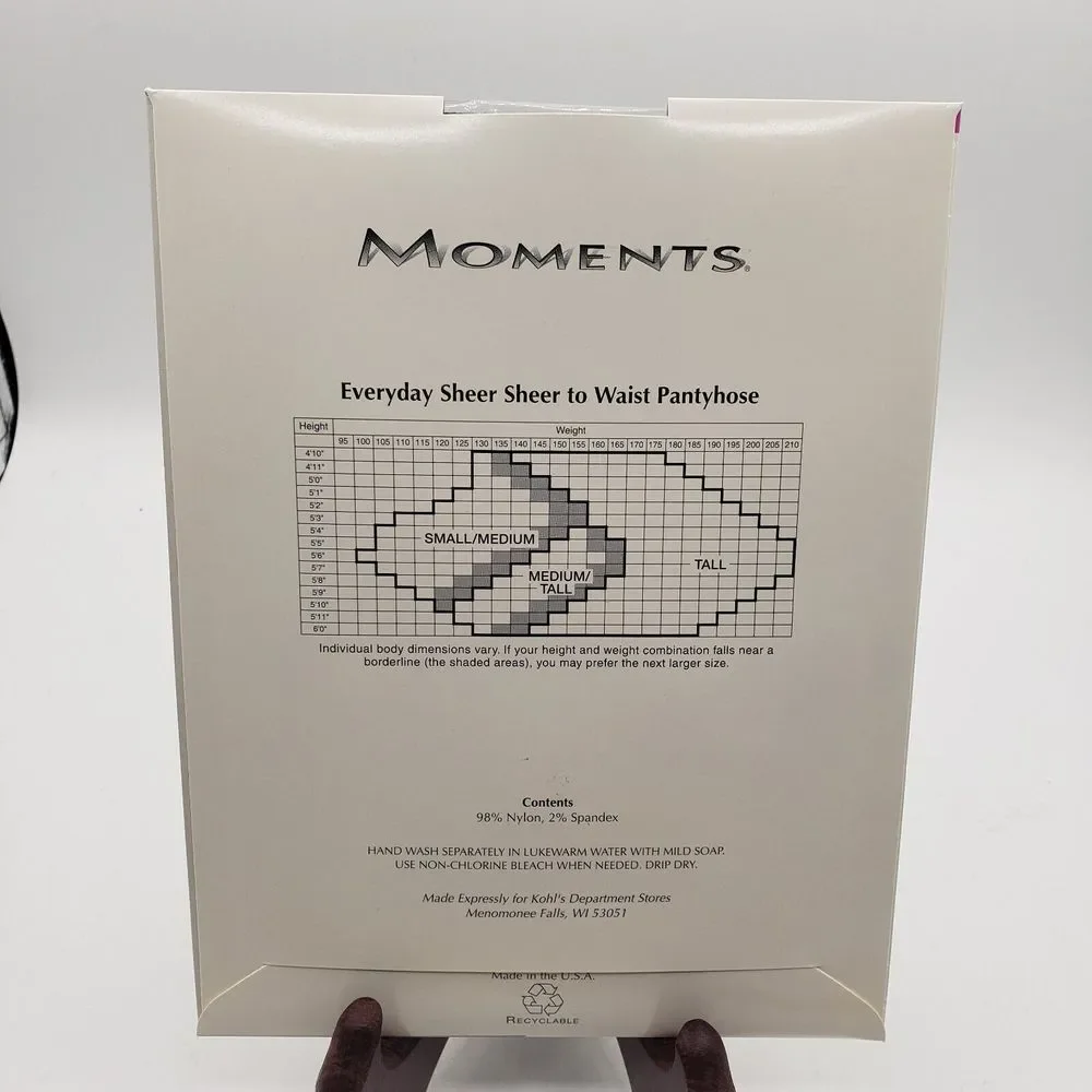 Moments Navy Blue 4333 Pantyhose Hosiery Sheer Sandalfoot‎ Size Med/Tall